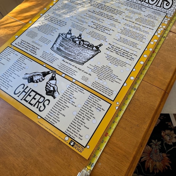 Drinking Toasts Large Poster College Collection Wall Room Decor, Size 24x36 - Picture 3 of 8